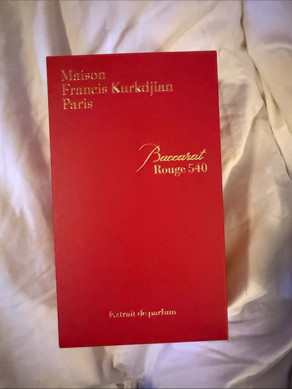 Maison Francis Kurkdjian Red Box with Gold Lettering